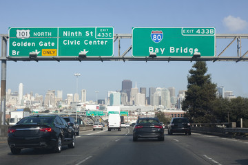 US 101 entering San Francisco - Powered by Adobe