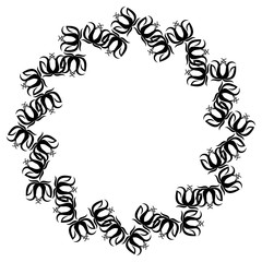 Obraz premium Black and white frame with flowers silhouettes. 