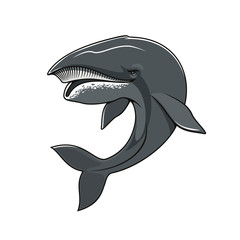 Whale or cachalot isolated vector mascot icon