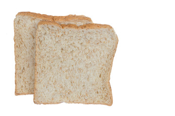 Bread: Slice of Brown Bread Isolated on White Background
