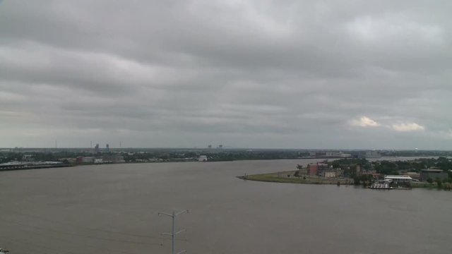 Low Clouds over Mississippi River in New Orleans