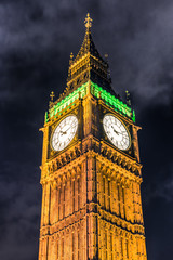 Fototapeta na wymiar Close-up of Big Ben in London at night