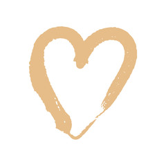 Brush drawing calligraphy heart card. Vector illustration