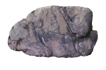 Big granite rock stone, isolated on white background