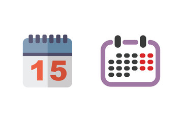 Vector calendar icon set.