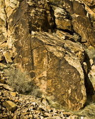 petroglyphs and pictographs in Southern Utah at the Parowan Gap site