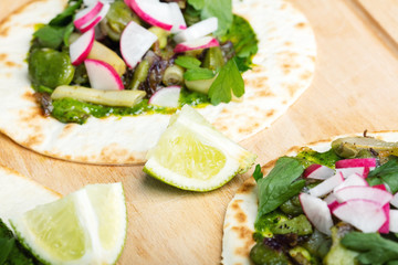 Tortilla wrap bread with vegetables