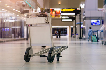 The empty luggage Trolley