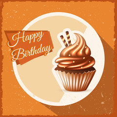 birthday card with cupcake. eps10
