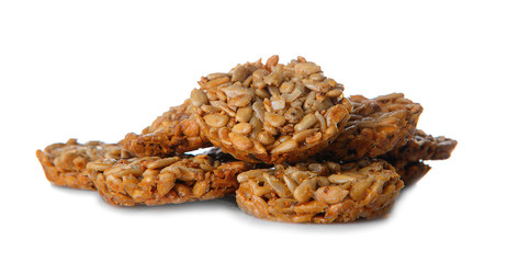 Cereal cookies on white background