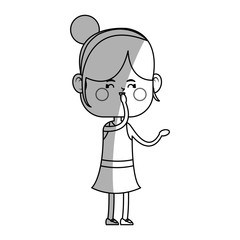 kawaii girl icon over white background. vector illustration