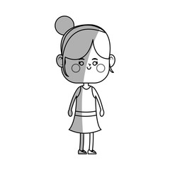 kawaii girl icon over white background. vector illustration