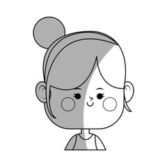 kawaii girl icon over white background. vector illustration