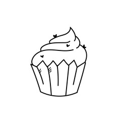 Freehand drawing illustration of cupcake