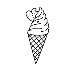 Freehand drawing illustration of icecream
