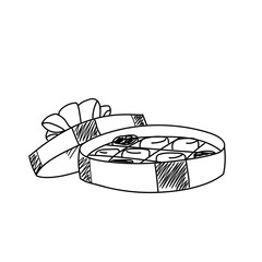 Freehand drawing illustration gift box