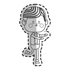kawaii boy icon over white background. vector illustration
