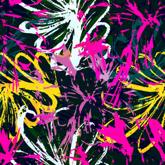 colored graffiti seamless texture vector illustration