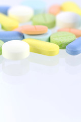 Pharmacy background, Medicine template in pastel tone.