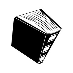 book icon image black and white vector illustration design 