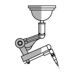 industrial robot machine icon over white background. vector illustration