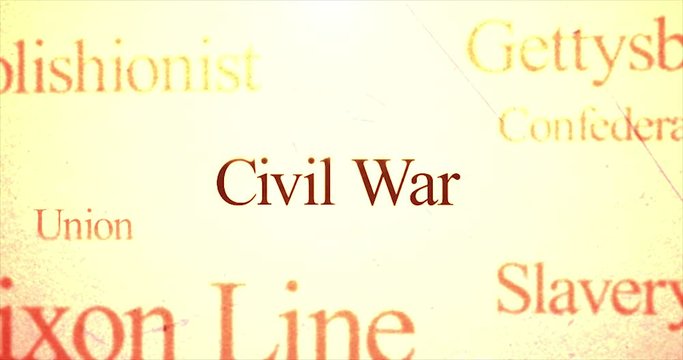 Camera Pans over War Terminology - Civil War
