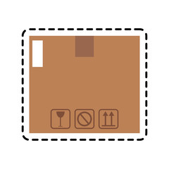 Fototapeta premium carton box icon over white background. vector illustration