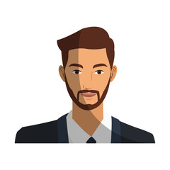 businessman wearing executive clothes over white background. colorful design. vector illustration