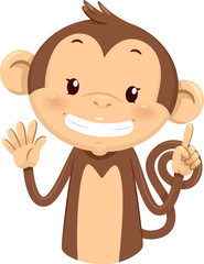 Mascot Monkey Count Six 6