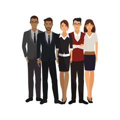 business people wearing executive clothes over white background. colorful design. vector illustration