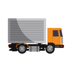 cargo truck icon over white background. colorful design. vector illustration