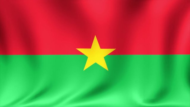 Burkina Faso national flag, new and different ripple effect. The is designed without angle.