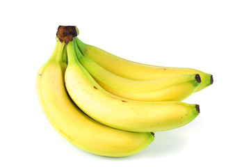yellow banana on white background