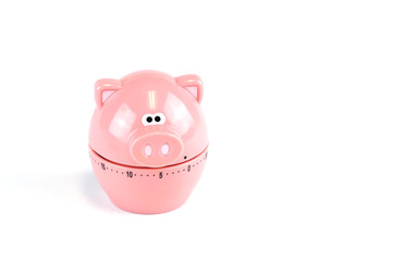pig kitchen timer isolated on white background