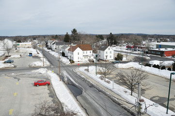 winter town after snow