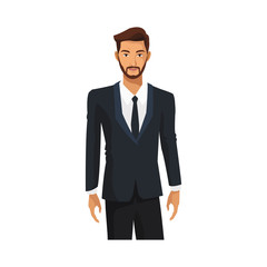 businessman wearing executive clothes over white background. colorful design. vector illustration