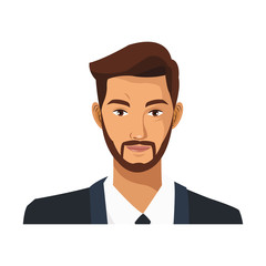 businessman wearing executive clothes over white background. colorful design. vector illustration