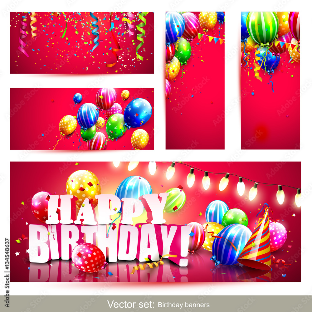 Poster Birthday party headers or banners