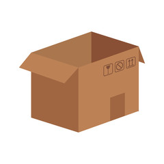 carton box icon over white background. colorful design. vector illustration