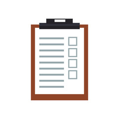 checklist page icon over white background. colorful desgin. vector illustration