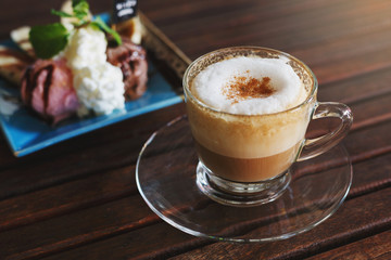 Coffee cappuccino in a coffee cup