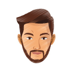 man face cartoon icon over white background. colorful design. vector illustration