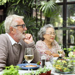 Senior Group Relax Lifestyle Dinning Concept