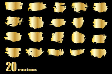 gold vector template set of grunge banners abstract backgrounds for promotion