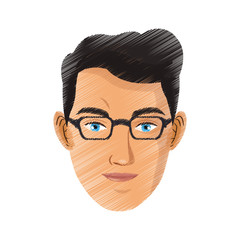 man face cartoon icon over white background. colorful design. vector illustration