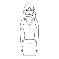 businesswoman wearing executive clothes over white background. vector illustration