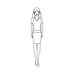 businesswoman wearing executive clothes over white background. vector illustration