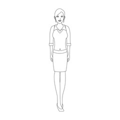 businesswoman wearing executive clothes over white background. vector illustration
