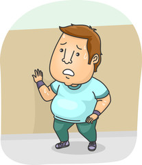 Man Fat Running Tired