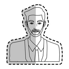 businessman wearing executive clothes over white background. vector illustration
